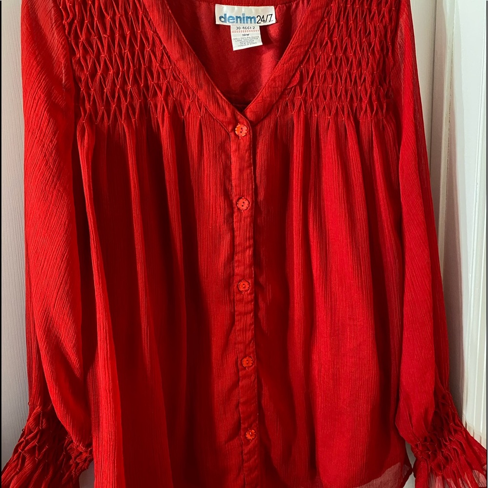 Red Blouse 18W